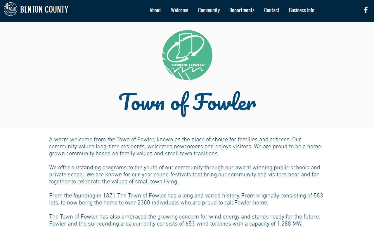 Official Fowler Benton County police and arrest record contact page