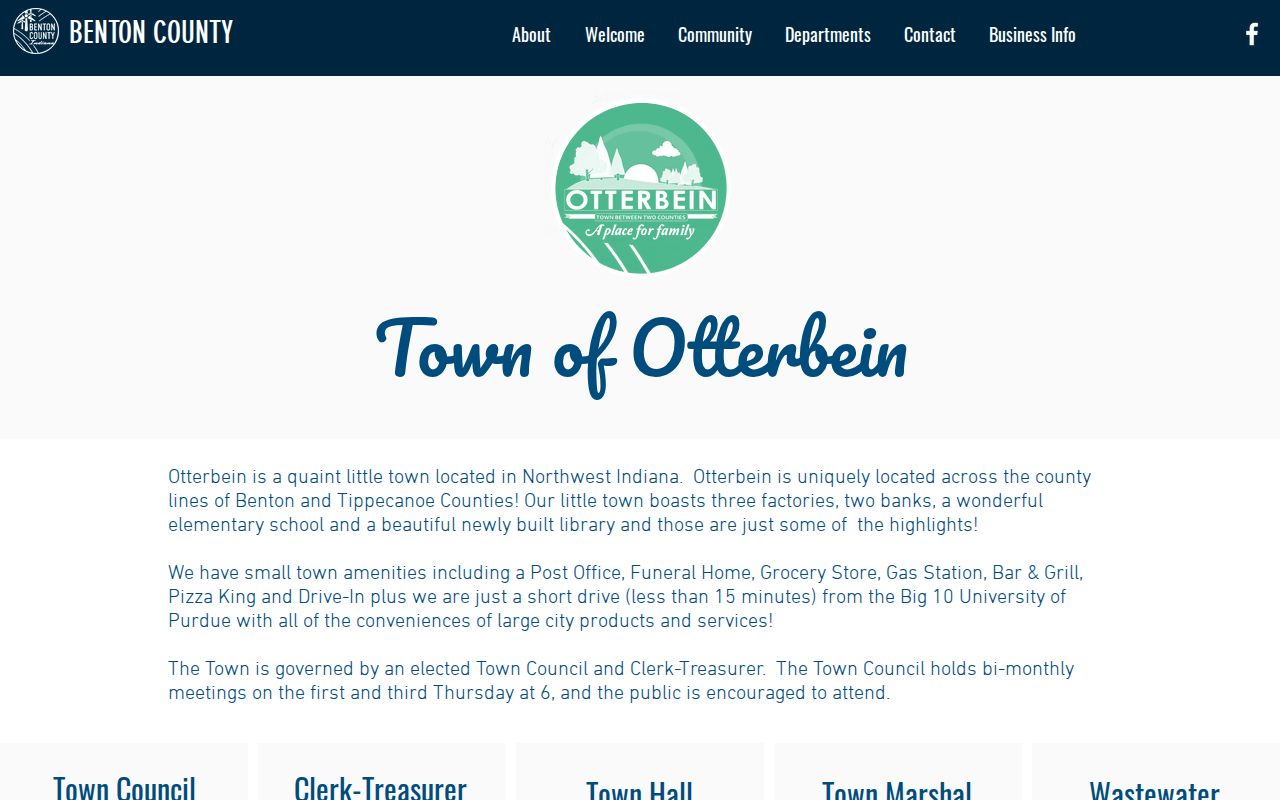 Official Otterbein Benton County police and arrest record contact page