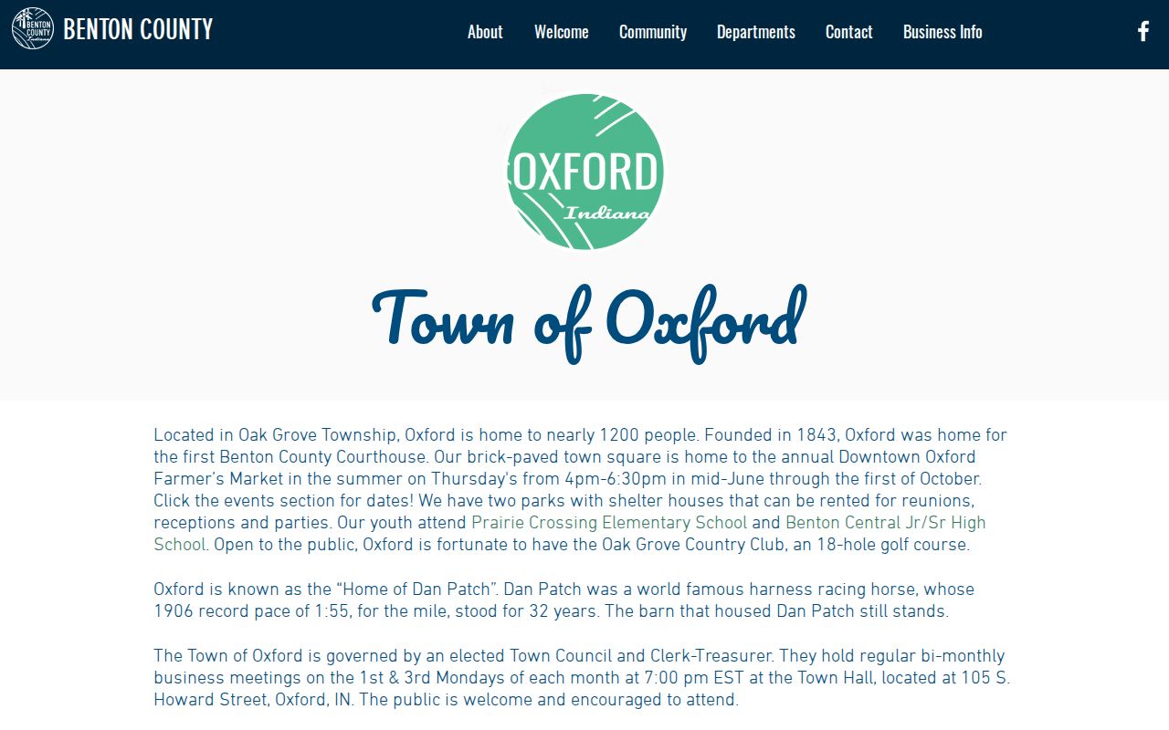 Official Oxford Benton County arrest record contact page